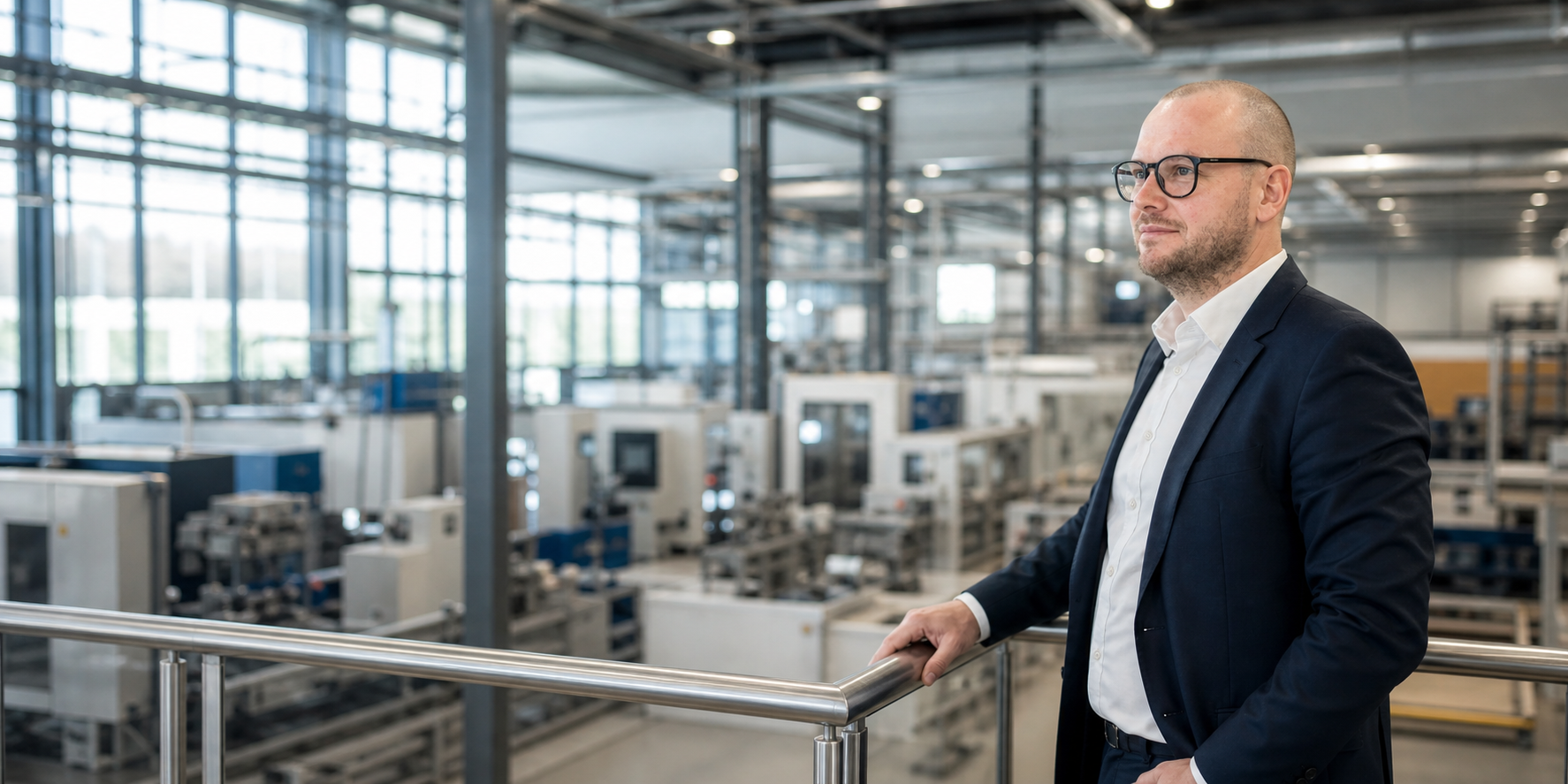 Stefan Schilling in industriellem Produktionsumfeld